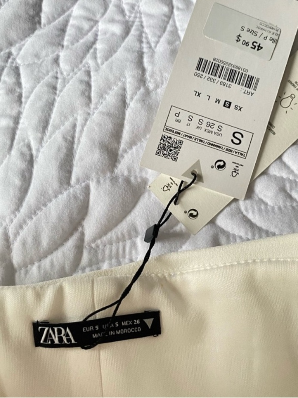 Zara NWT Strapless Cream White Rouched Minimalist Top - Picture 4 of 4
